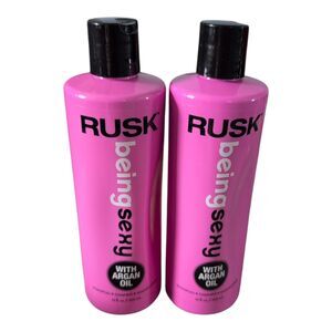 2X Rusk Being Sexy Shampoo with Argan Oil 12oz Set Of Two Bottles New